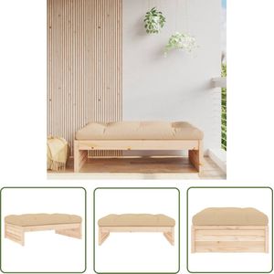 The Living Store Tuinvoetenbank 120x80 cm massief grenenhout - Tuin Bank - Voetenbank - Lounge Set - Outdoor Furniture - Teak Hout