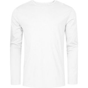 Wit t-shirt lange mouwen en ronde hals merk Promodoro maat 3XL