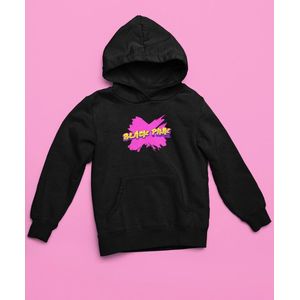 BlackPink Black Pink BP Cartoon Kdrama Bubblegum Style Grafitti Urban Kpop Fan Girlband Girl Squad Queens Album Merchandise Hoodie Zwart Maat XL