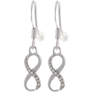 Behave Oorbellen dames – zilver kleurig - oorhangers – oorstekers – infinity vorm