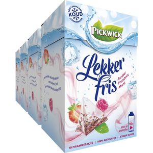 Pickwick Lekker Fris Aardbei Framboos Munt - 4 x 10 Zakjes