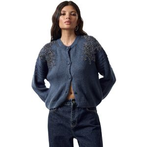 Trendyol Beige Zacht Getextureerd Glanzend Glitter Geborduurd Gebreide Vest Twoaw25Hi00005