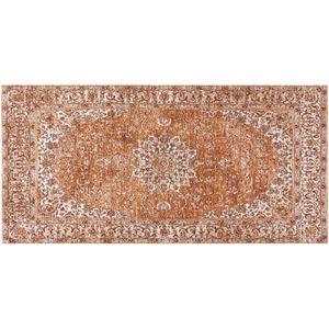 HAYAT - Laagpolig vloerkleed - Oranje - 80 x 150 cm - Katoen