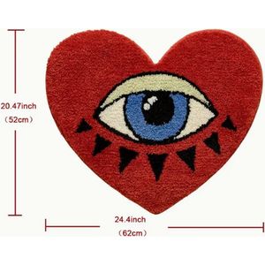 Hartvormig Vloerkleed met Oog | Anti-Slip, Absorberend, Decor & Functie