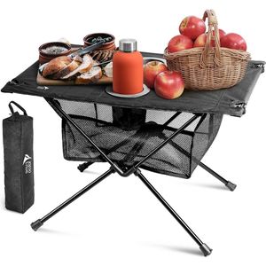 Campingtafel Draagbare lichtgewicht kampeertafel voor buiten wandelen - 60 x 40 x 40 cm groot - waterdicht - 35 kg draagvermogen - sterk picknicktafel met opbergorganizer en draagtas