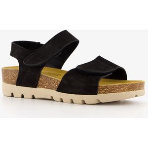 Hush Puppies suede dames bio sandalen zwart - Maat 37 - Echt leer