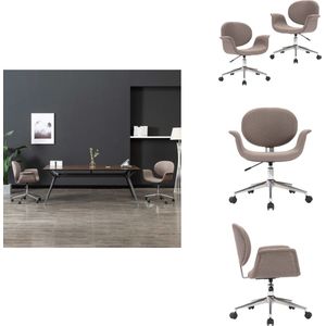 vidaXL Eetkamerstoel - Eetkamerstoelen - Keukenstoelen - Keukenstoel - Eetkamerstoelen draaibaar 2 st stof taupe
