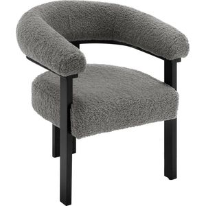 Rootz Luxe Fleece Lounge Chair - Woonkamerfauteuil - Comfortabele zitting - Duurzaam rubberhouten frame - Ergonomisch ontwerp - Antislipvloerbeschermers - 65 cm x 76 cm x 60 cm