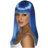 Smiffys - Glamourama Neon Pruik - Blauw