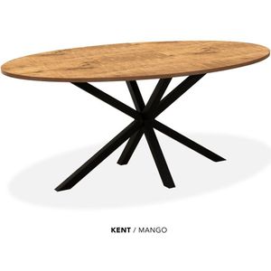 Maxfurn - Eettafel ovaal | Zeer krasvast | Kleur: Mango | Afmeting 200x102cm