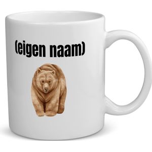 Akyol - grote beer met eigen naam koffiemok - theemok - Beer - beren liefhebbers - mok met eigen naam - iemand die houdt van beren - verjaardag - cadeau - kado - 350 ML inhoud