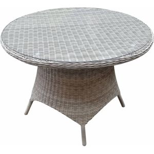 Riccione dining tuintafel \xd8 110 cm wit grijs