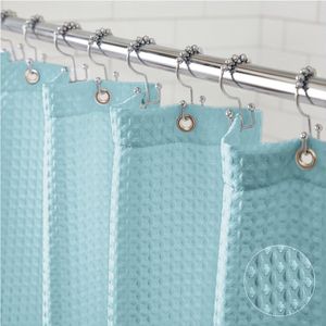Kraftverdia® - Douchegordijn - 12 stevige ringen - meteen klaar voor gebruik - Polyester douchegordijn - Waterdicht - Wasbaar 180x200 cm - Turkoois