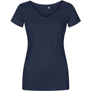 Women´s V-hals T-shirt met korte mouwen French Navy - L