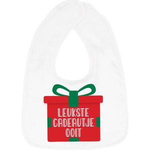 Hospitrix Slabbetje met Tekst ""Leukste Cadeautje Ooit"" Wit  - Kerstcadeau - Cadeau Zwangerschap - Baby Kwijldoek - Kwijllap - Morslap - Bavette