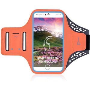 Sportarmband voor iPhone 6/7/8 PLUS - Spatwaterdicht - Ruimte voor pasjes en sleutels - Oranje