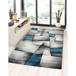 Flycarpets Kristal Modern Vloerkleed - 80x150cm - Turquoise