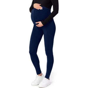 Be Mammy BE-Leggings-02 Dames Zwangerschapsleggings - Lang - Viscose - Elasthan - Marineblauw - S