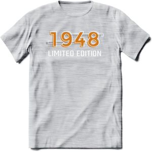 1948 Limited Edition T-Shirt | Goud - Zilver | Grappig Verjaardag en Feest Cadeau Shirt | Dames - Heren - Unisex | Tshirt Kleding Kado | - Licht Grijs - Gemaleerd - XXL