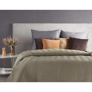 Oneiro’s luxe SOFIA Beddensprei Bruin - 170x210 cm – bedsprei 2 persoons - bruin – beddengoed – slaapkamer – spreien – dekens – wonen – slapen