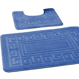 Badmatset 2-delig met antislip coating en extra absorberend materiaal