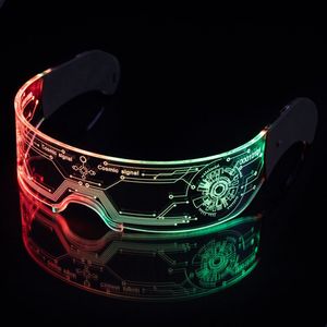 Partizzle Lichtgevende Festival Rave Bril - Snelle Space Planga - Freaky Techno Party Glasses - Heren & Dames - 7 LED Kleuren