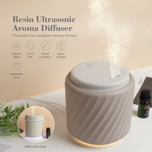 Resin Aroma Diffuser - Slash Grijs - kleurrijk licht - 180ml - Aromatherapie - Geurverspreider