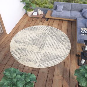 Tapiso Viera Vloerkleed Rond Tuintapijt Buiten Binnen Woonkamer Indoor Outdoor Maat- 160x160