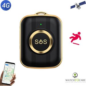 WatchToCare Gold - GPS Alarmknop Ouderen - GPS Tracker - SOS knop - NoodKnop - Alarmknop - Valdetectie - Alzheimer en Dementie - EU dekking - incl. geintalleerde simkaart - Geen abonnement of contract nodig - vrije keuze simkaart