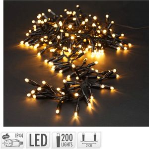 Kerstverlichting Cluster 200 Led - Warm wit - 4 Meter