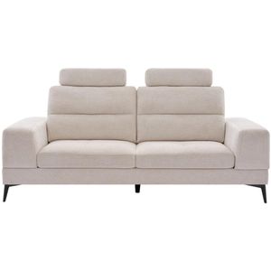 Vente-unique Driezitsbank van beige stof met textuur met schuivende rugleuning UDALIO