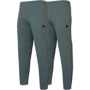 2-Pack Donnay Joggingbroek rechte pijp - Sportbroek - Heren - Maat S - Legergroen gemeleerd