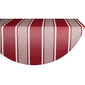 Kleurmeester.nl | Rond tafelkleed rood wit - Katoen Linnen | ø 150 cm | kerst