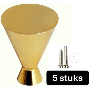 Kastknop Goud - Kastknoppen Goud - 5 stuks - Deurknopjes Goud voor kast - Deurknop Goud - Deurknopjes Goud - Handgreep Goud - Meubelknop Goud - Meubelknoppen Goud - Deurknopjes Goud - Deurknoppen Goud - Ladeknoppen voor deurtjes