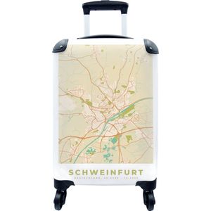 MuchoWow® Koffer - Schweinfurt - Plattegrond - Vintage - Stadskaart - Kaart - Past binnen 55x40x20 cm en 55x35x25 cm - Handbagage - Trolley - Fotokoffer - Cabin Size - Print