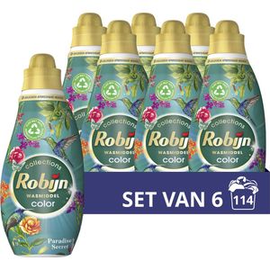 Robijn Klein & Krachtig Collections Color Paradise Secret Vloeibaar Wasmiddel - 6 x 19 wasbeurten - Voordeelverpakking