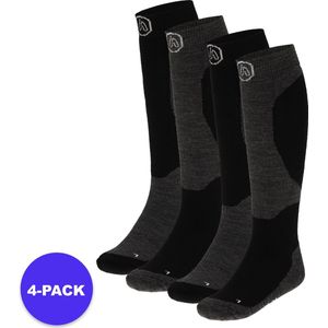 Apollo (Sports) - Skisokken kind - Unisex - Multi Zwart - 27/30 - 4-Pack - Voordeelpakket