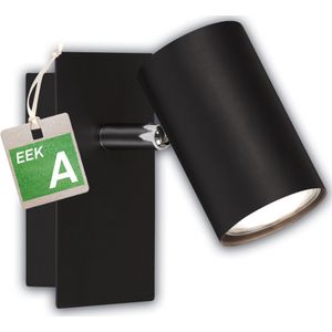 BRILONER Isil A – EEK A Opbouwspot – LED wandlamp – Energieklasse A – 50.000u – zwenkbaar spots – vervangbare lichtbron – zwart – 12x8x12,3 cm