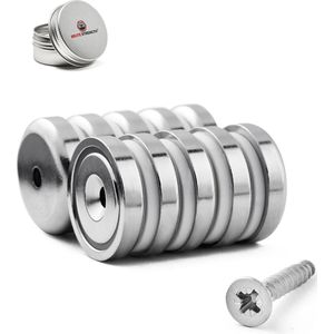 Brute Strength - Super sterk magnetisch ophangsysteem voor gereedschap, sleutels en messen - 32 mm - Neodymium magneet sterk - 10 stuks - Messenstrip - Magneetstrip