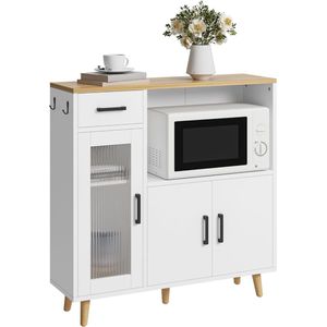 YITAHOME Dressoir keuken, dressoir hout, buffetkast, dressoir, dressoir wit, keukenkast wit