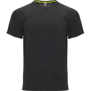 Zwart unisex snel drogend Premium sportshirt korte mouwen 'Monaco' merk Roly maat S