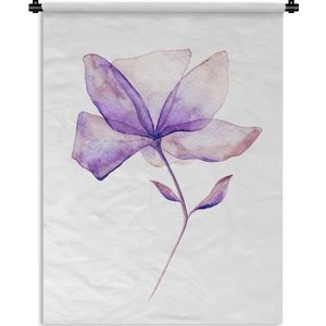 Wandkleed Aquarel Planten - Aquarel illustratie paarse bloem Wandkleed katoen 150x200 cm - Wandtapijt met foto