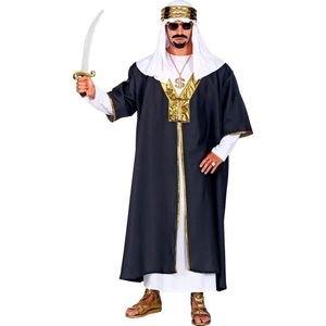 Widmann - 1001 Nacht & Arabisch & Midden-Oosten Kostuum - Sultan Suleiman Oliekan Kostuum - Zwart, Wit / Beige - XXL - Carnavalskleding - Verkleedkleding