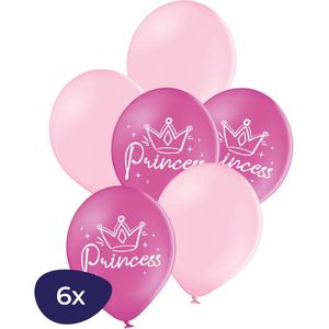 Prinses Ballonnen - Princess Ballonnen – Helium Ballonnen - Prinses Versiering - Roze Ballonnen - Verjaardag Versiering - 6 Stuks