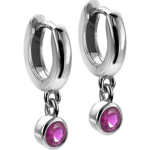 Orphelia Silver 925 Zo-6075 Kids Earring oorring + Circle Fuchsia Zirc