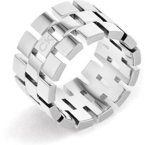 Calvin Klein CJ35000324C Dames Ring - Sieraad - Staal - Zilverkleurig - 12 mm breed