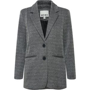 ICHI Rechtvallende Blazer IHKATE STRUCTURE met Visgraat Grijs