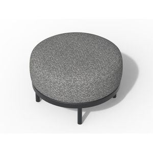 Tierra Outdoor Loungehocker Fresca Organic - Ronde Pouf voor buiten - Aluminium en Olefin - Charcoal en Stone Grey - H.41cm - Ø70cm