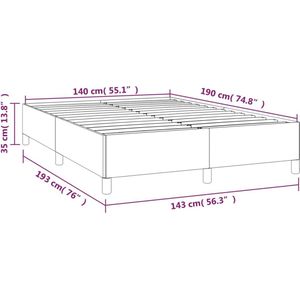 vidaXL - Bedframe - kunstleer - bruin - 140x190 - cm