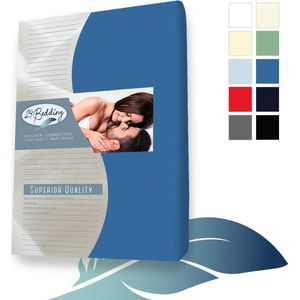 24-Bedding - Badstof Hoeslaken - 1 persoons - 70x210 cm royal Blauw